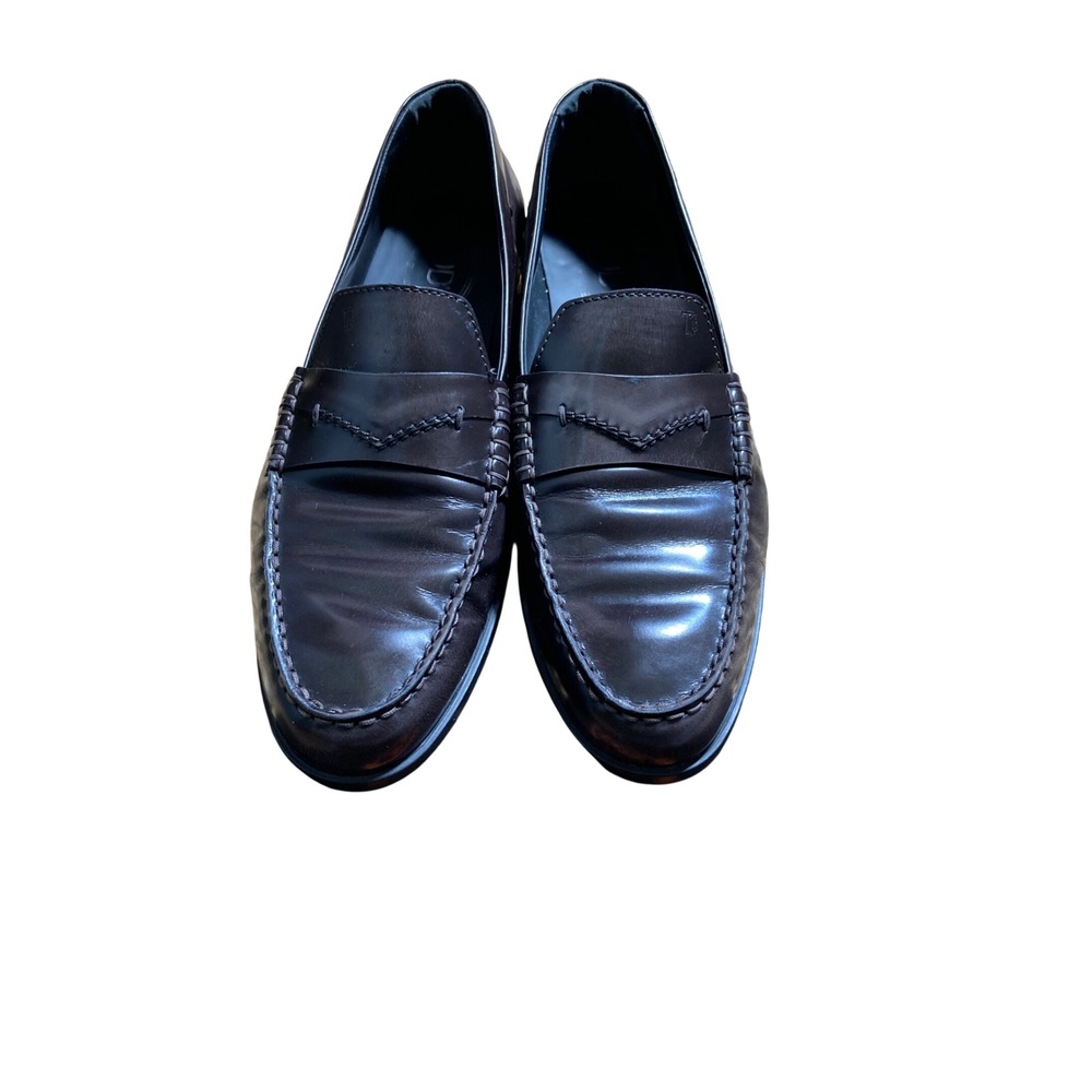 Tods Nicol Dark Brown Leather Penny Loafers Made in Italy Womens Size 41